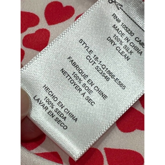 Equipment Femme Size XS Lyle Heart Print Silk Tank Top Sleeveless Blouse Red - Picture 10 of 11